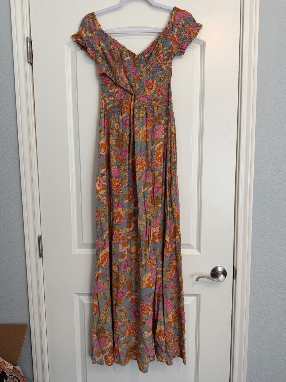 Aakaa Multicolor Floral Off-Shoulder Maxi Dress
